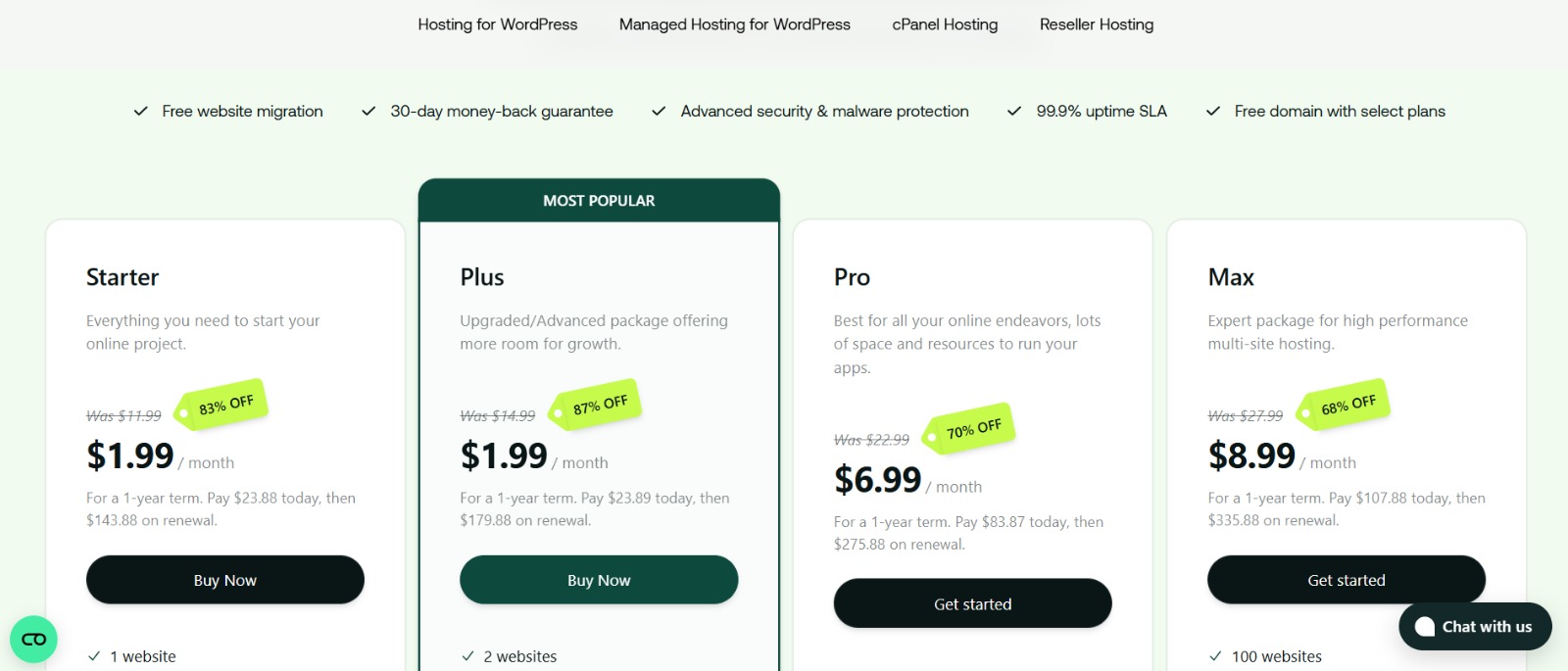 Hosting Plans and pricing Hosting Plans and pricing